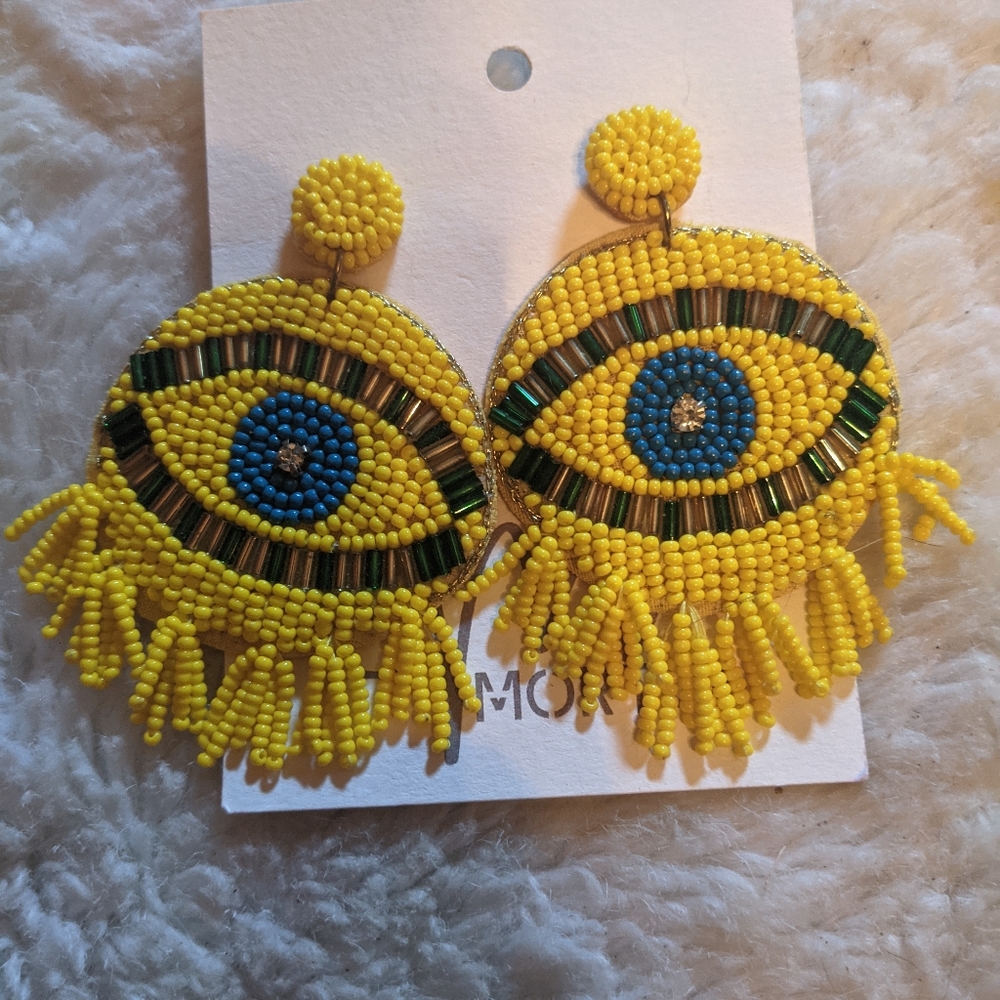 My What Big Eyes You Have- beaded earrings